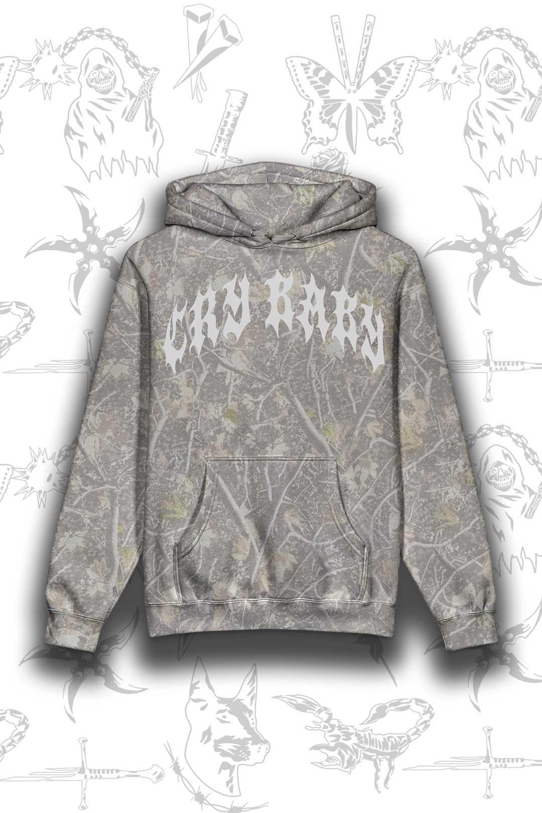Cry Baby Camo Heavyweight Hoodie