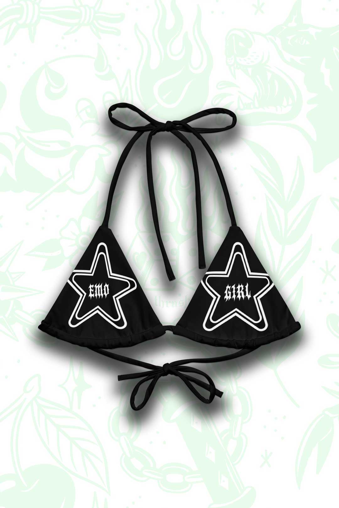Emo Girl Star Bikini Top