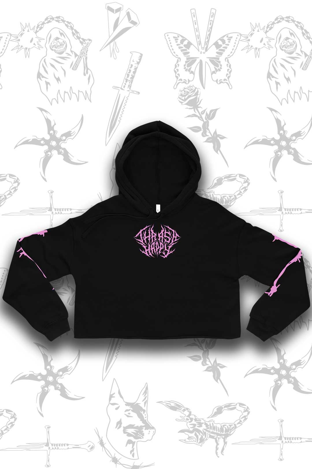 Thrash Happy Crop Hoodie